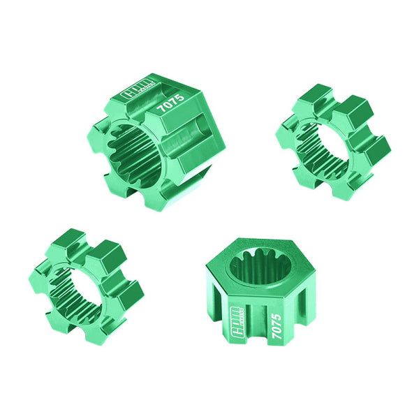 Aluminum 7075-T6 Alloy 24mm Wheel Hex Hubs For Traxxas 1/6 Funco Pro Scale 2WD Sand Car 8S-109076-4 Upgrades - Green