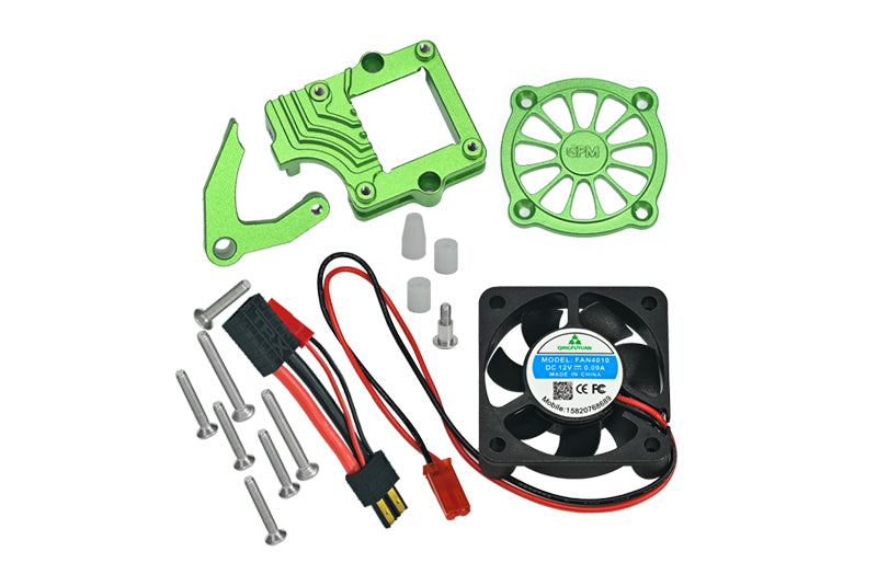 Traxxas TRX-4 Trail Defender Crawler / TRX-6 Mercedes-Benz G63 Aluminum Motor Cooling Fan With Easy Switch - 1 Set Green