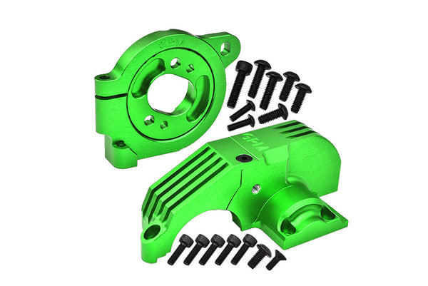 Redesigned Aluminum 7075 Alloy Adjustable Motor Mounts & Main Gear Cover For Traxxas 1/8 4WD Maxx Slash 6S-102076-4 / 1:10 4WD Maxx-89076-4 / 1:10 Maxx with WideMAXX-89086-4 Monster Truck - Green