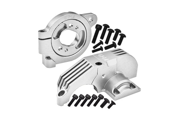 Redesigned Aluminum 7075 Alloy Adjustable Motor Mounts & Main Gear Cover For Traxxas 1/8 4WD Maxx Slash 6S-102076-4 / 1:10 4WD Maxx-89076-4 / 1:10 Maxx with WideMAXX-89086-4 Monster Truck - Silver