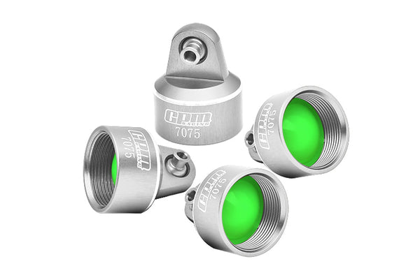 Aluminum 7075 Alloy Shock Caps For GPM Optional & Original Shock Absorbers For Traxxas 1/8 4WD Maxx Slash 6S-102076-4 / 1:10 4WD Maxx-89076-4 / 1:10 Maxx with WideMAXX-89086-4 Monster Truck - Silver