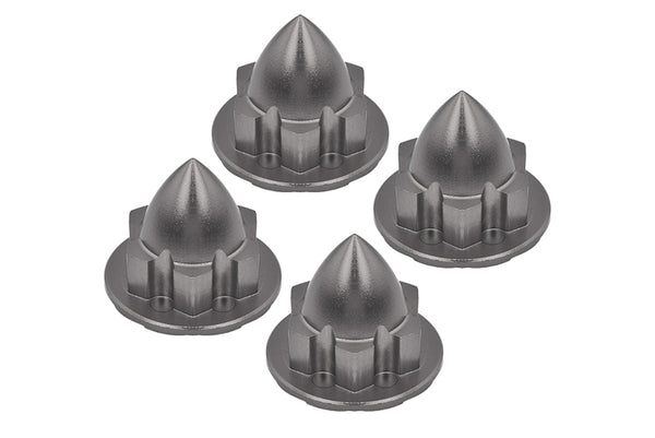 Aluminium 22mm Wheel Cone Locker for Traxxas 1:5 X Maxx 6S / X Maxx 8S / XRT 8S / 1:6 Funco Pro Scale Sand Car Upgrades - 4Pc Set Grey Silver