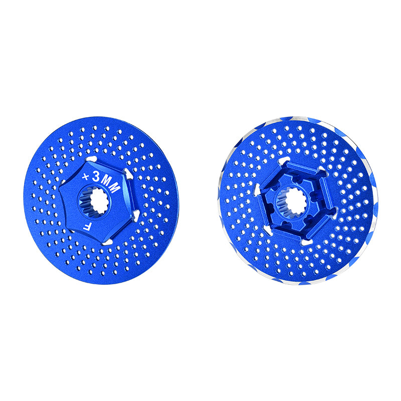 Traxxas X-Maxx 4X4 Aluminum Front Wheel Hex Claw +3mm With Brake Disk - 2Pcs Blue