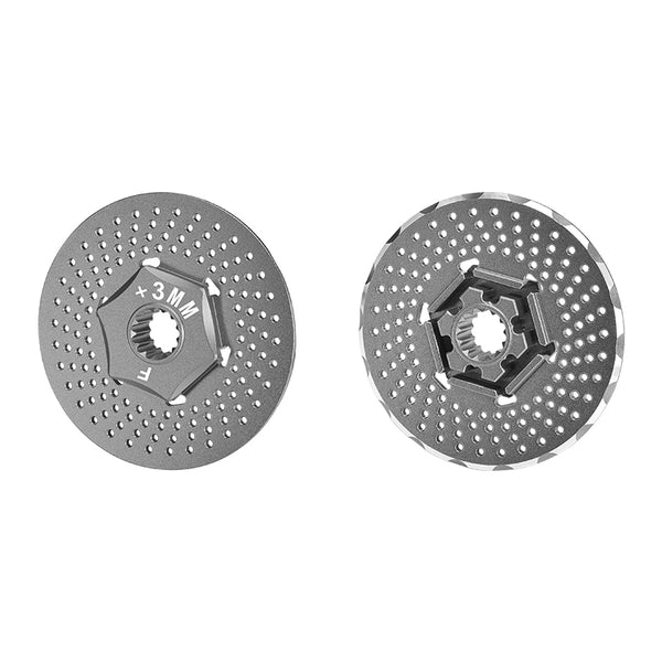 Traxxas X-Maxx 4X4 Aluminum Front Wheel Hex Claw +3mm With Brake Disk - 2Pcs Gray Silver