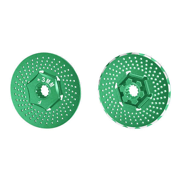 Traxxas X-Maxx 4X4 Aluminum Front Wheel Hex Claw +3mm With Brake Disk - 2Pcs Green