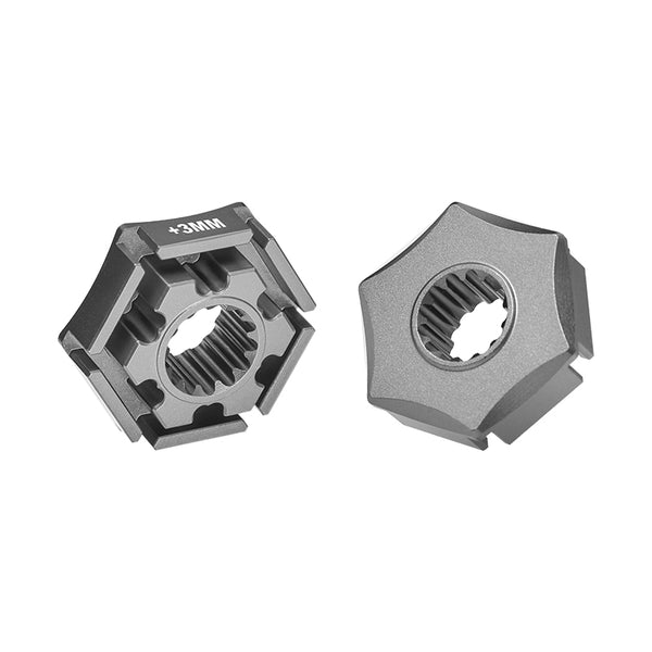 Traxxas X-Maxx 4X4 Aluminum Wheel Hex Claw (+3mm) - 2Pcs Gray Silver