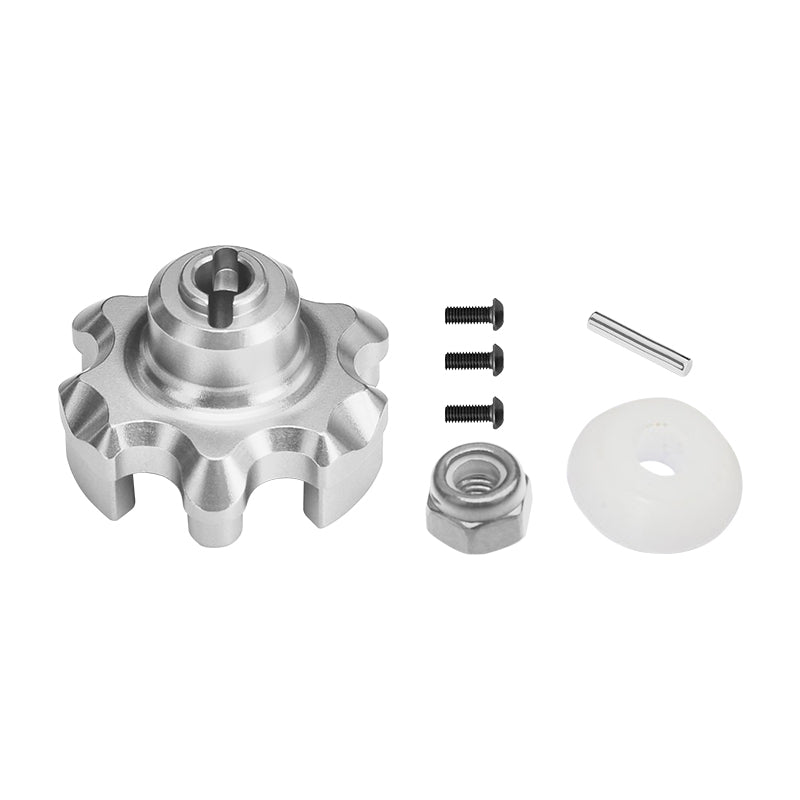 Traxxas X-Maxx 4X4 Aluminum Spur Gear Adapter - 1Pc Set Silver