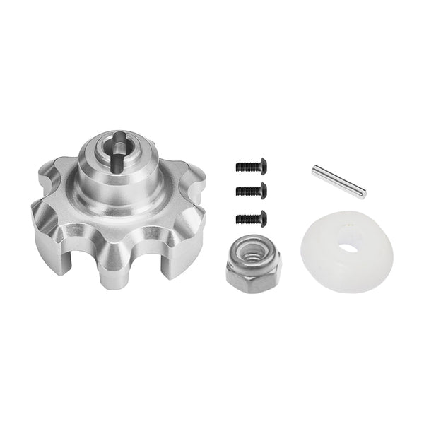 Traxxas X-Maxx 4X4 Aluminum Spur Gear Adapter - 1Pc Set Silver