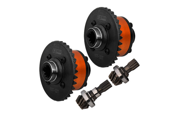 4140 Medium Carbon Steel + 7075 Aluminum Alloy Front & Rear Complete Differential For Traxxas 1:5 X Maxx 6S 8S / XRT 8S / X Maxx Ultimate 8S / XRT Ultimate 8S Monster Truck Upgrades - Orange