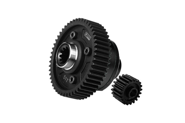 4140 Medium Carbon Steel + 7075 Aluminum Alloy Center Complete Differential For Traxxas 1:5 X Maxx 6S 8S / XRT 8S / X Maxx Ultimate 8S / XRT Ultimate 8S Monster Truck Upgrades - Black