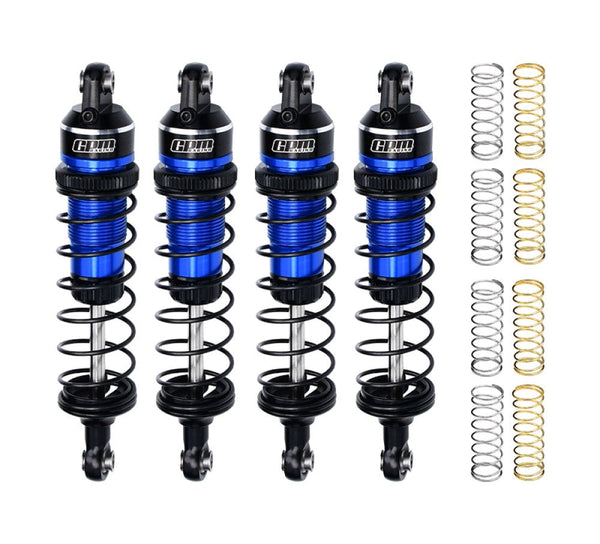 Aluminum Alloy Adjustable Shocks 87mm 4Pc Front And Rear For Traxxas 1/16 Mini Maxx 4WD RTR Brushless Monster Truck 107154-1 Upgrades - Blue