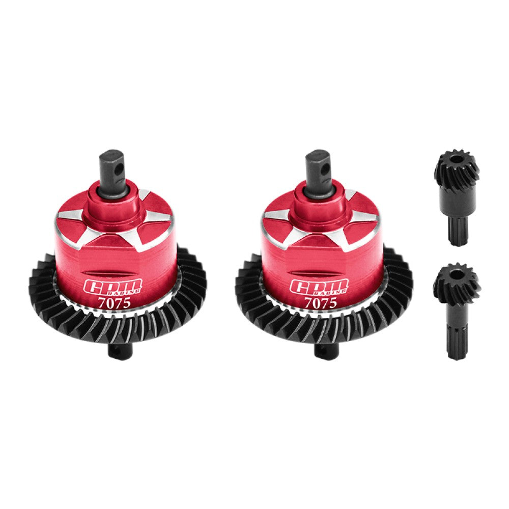 4140 Carbon Steel + 7075 Alloy Front & Rear Complete Differential For Traxxas 1/16 Mini Maxx 4WD RTR Brushless Monster Truck 107154-1 Upgrades - Red