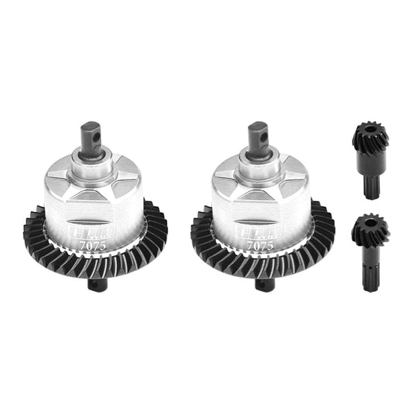 4140 Carbon Steel + 7075 Alloy Front & Rear Complete Differential For Traxxas 1/16 Mini Maxx 4WD RTR Brushless Monster Truck 107154-1 Upgrades - Silver