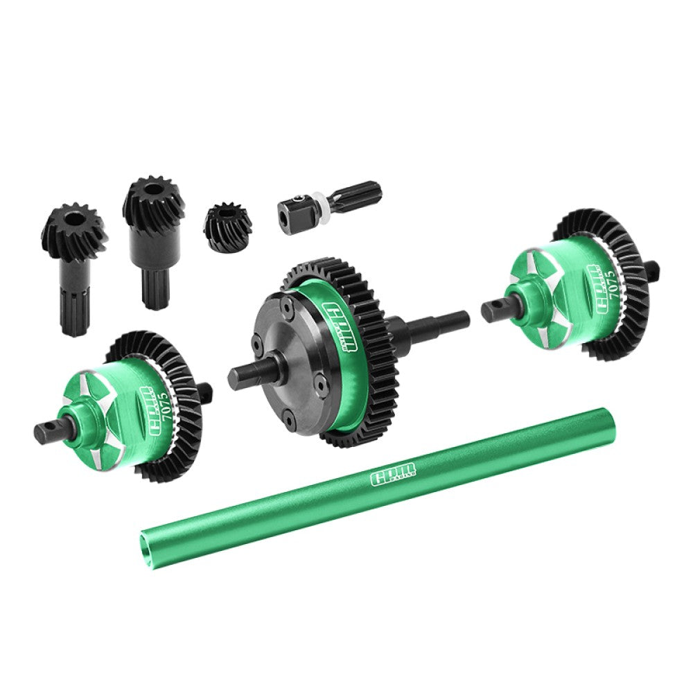 4140 Carbon Steel + 7075 Alloy Front & Centre & Rear Complete Differential For Traxxas 1/16 Mini Maxx 4WD RTR Brushless Monster Truck 107154-1 Upgrades - Green