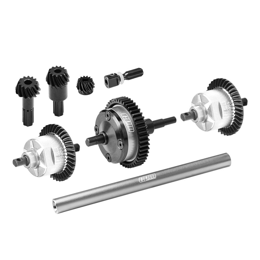 4140 Carbon Steel + 7075 Alloy Front & Centre & Rear Complete Differential For Traxxas 1/16 Mini Maxx 4WD RTR Brushless Monster Truck 107154-1 Upgrades - Silver