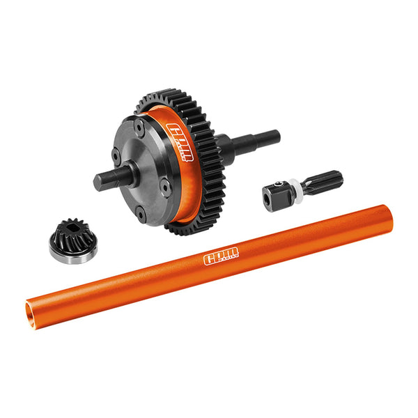 4140 Carbon Steel + 7075 Alloy Centre Complete Differential for Traxxas 1:16 Mini Maxx 4WD 107154-1 / Mini XRT VXL-3S 108076-1 Monster Truck Upgrades - Orange