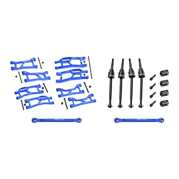 Aluminum 7075 Alloy Widemaxx Suspension Kit For Traxxas 1:16 Mini Maxx / Mini XRT VXL 3S Monster Truck Upgrades - Blue