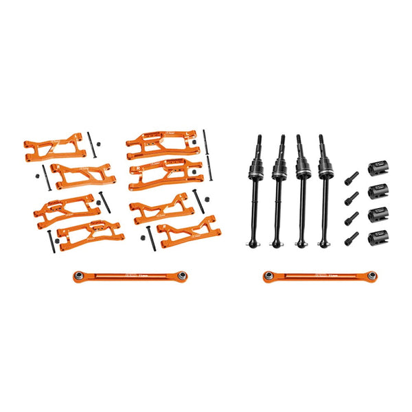 Aluminum 7075 Alloy Widemaxx Suspension Kit For Traxxas 1:16 Mini Maxx / Mini XRT VXL 3S Monster Truck Upgrades - Orange