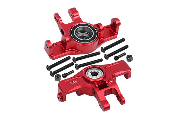 Aluminum 7075-T6 Front Knuckle Arms (Larger Inner Bearings) For Traxxas 1:7 Unlimited Desert Racer UDR Pro-Scale 4X4 (85076-4) Upgrades - Red - JTeamhobbies