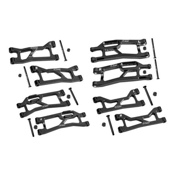 Aluminum 7075 Alloy Front + Rear (Upper & Lower) Suspension Arms For Traxxas 1/16 Mini XRT VXL-3S 108076-1 Monster Truck Upgrades - Black