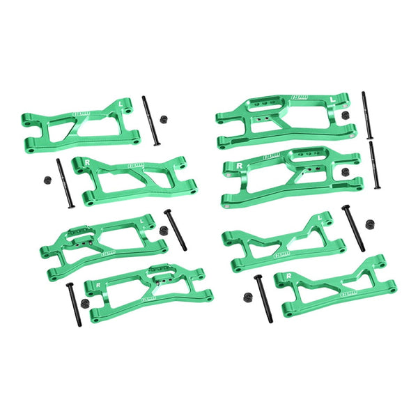 Aluminum 7075 Alloy Front + Rear (Upper & Lower) Suspension Arms For Traxxas 1/16 Mini XRT VXL-3S 108076-1 Monster Truck Upgrades - Green
