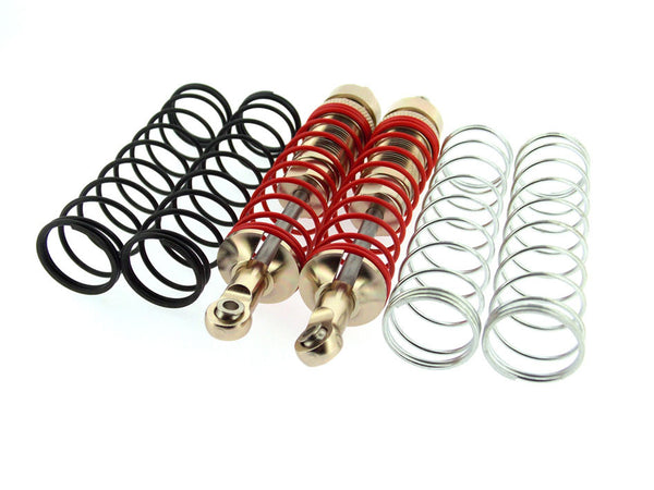 HPI Savage XS Flux Aluminum Front/Rear Dampers With Aluminum Ball Ends & 1.1mm, 1.2mm, 1.3mm Coil Springs - 1Pr Set Titanium