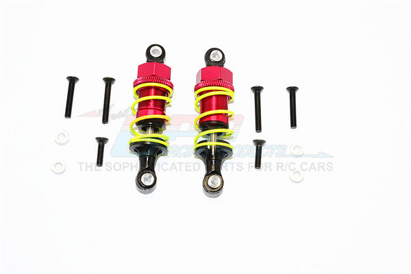 1/10 Touring -Plastic Ball Top Damper (50mm) With Washers & Screws - 1Pr Set Red - JTeamhobbies