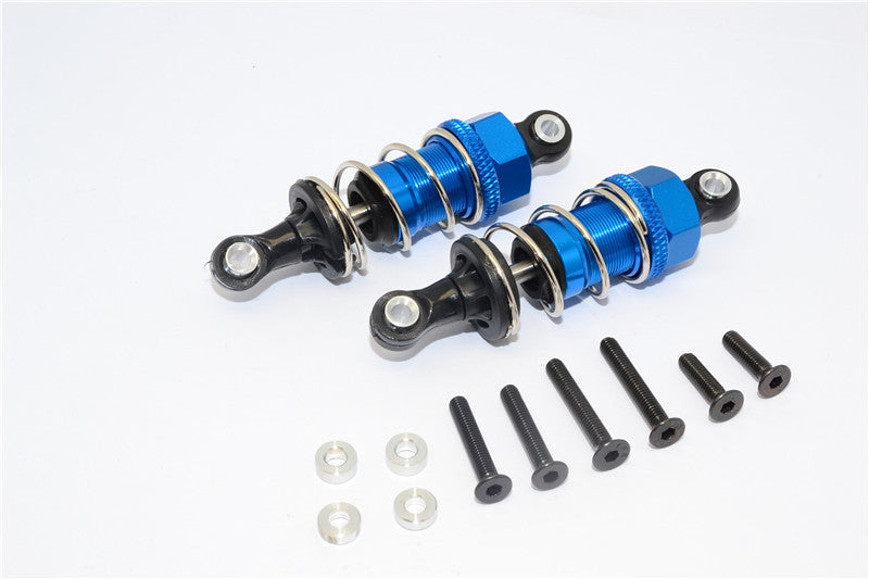 1/10 Touring - Plastic Ball Top Damper (55mm) With Washers & Screws - 1Pr Set Blue - JTeamhobbies
