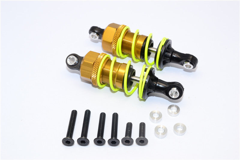 1/10 Touring - Plastic Ball Top Damper (55mm) With Washers & Screws - 1Pr Set Golden Black - JTeamhobbies
