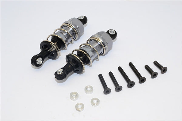 1/10 Touring - Plastic Ball Top Damper (55mm) With Washers & Screws - 1Pr Set Gray Silver - JTeamhobbies