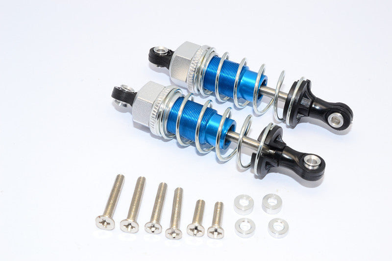 1/10 Touring - Plastic Ball Top Damper (65mm) With Washers & Screws - 1Pr Set Blue - JTeamhobbies