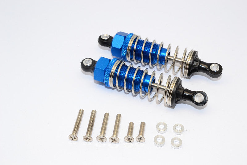 1/10 Touring - Plastic Ball Top Damper (70mm) With Washers & Screws - 1Pr Set Blue - JTeamhobbies