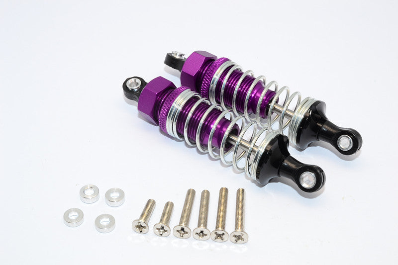 1/10 Touring - Plastic Ball Top Damper (70mm) With Washers & Screws - 1Pr Set Purple - JTeamhobbies