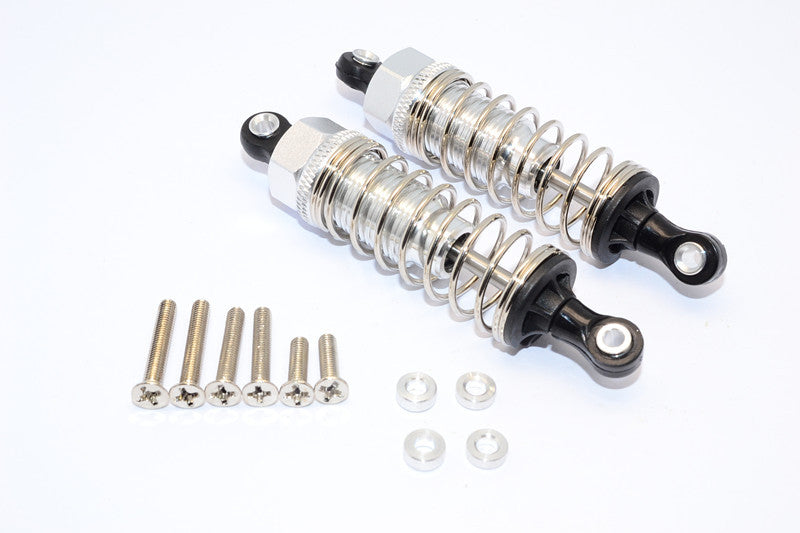 1/10 Touring - Plastic Ball Top Damper (70mm) With Washers & Screws - 1Pr Set Silver - JTeamhobbies