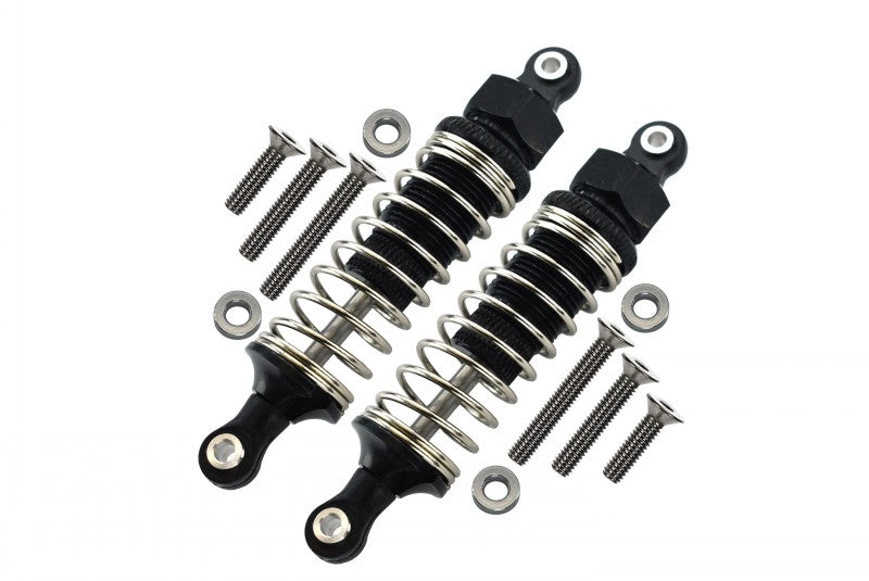 1/10 RC Touring - Black Plastic Ball Top Damper (75mm) With Washers & Screws - 1 Pair Set