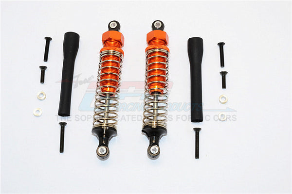 Off Road - Plastic Ball Top Damper (90mm) With Dust-Proof Black Plastic Cover & Washers & Screws - 1Pr Set Orange