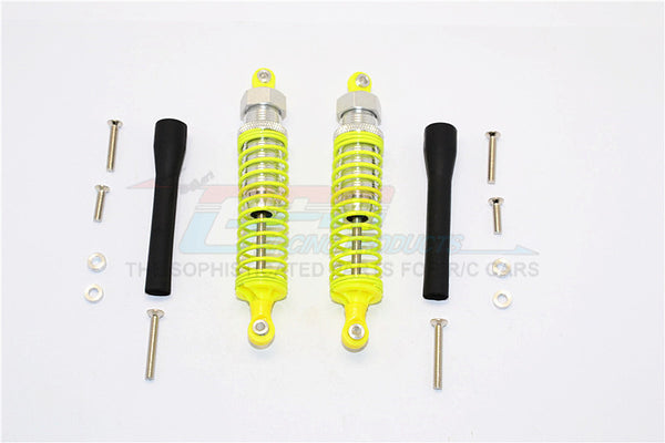 Off Road - Plastic Ball Top Damper (90mm) With Dust-Proof Black Plastic Cover & Washers & Screws - 1Pr Set Silver