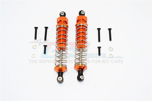 Off Road - Plastic Ball Top Damper (95mm) With Dust-Proof Black Plastic Cover & Washers & Screws - 1Pr Set Orange