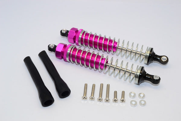 Off-Road - Plastic Ball Top Damper (105mm) With Dust-Proof Black Plastic Cover & Washers & Screws - 1Pr Set Pink - JTeamhobbies