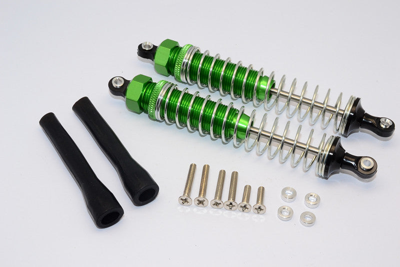 Off-Road - Plastic Ball Top Damper (110mm) With Dust-Proof Black Plastic Cover & Washers & Screws - 1Pr Set Green