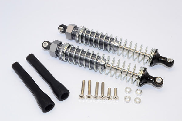 Off-Road - Plastic Ball Top Damper (110mm) With Dust-Proof Black Plastic Cover & Washers & Screws - 1Pr Set Gray Silver