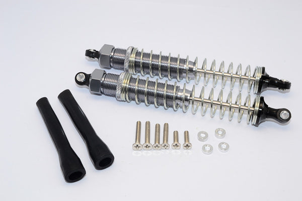 Off Road - Plastic Ball Top Damper (120mm) With Dust-Proof Black Plastic Cover & Washers & Screws - 1Pr Set Gray Silver