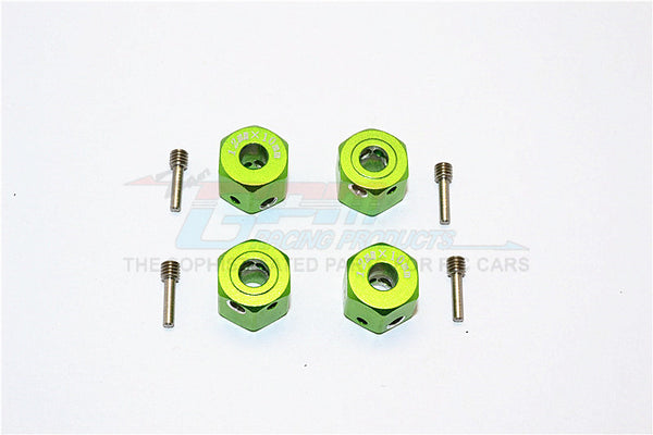 Aluminum Universal Hex Adapter 12mmx10mm - 4Pcs Set Green