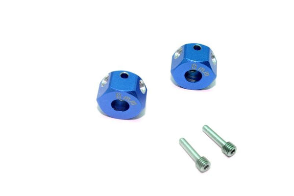 Aluminum Universal Hex Adapter 12mmx8mm - 2Pcs Set Blue