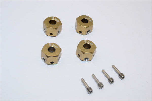 Aluminum Universal Hex Adapter 12mmx9mm - 4Pcs Set Titanium