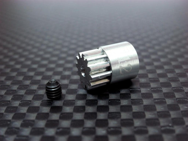 Team Associated RC18T Aluminum Motor Gear (12T) With Screw - 1Pc Set Silver