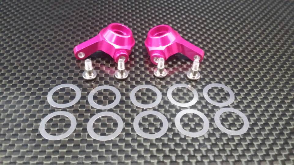 Team Associated RC18T Aluminum Front Knuckle Arm With Screws - 1Pr Set Pink