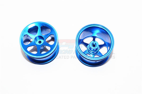 Team Associated RC18T Aluminum Standard Sinkage Surface Rims (6 Poles) - 1Pr Blue