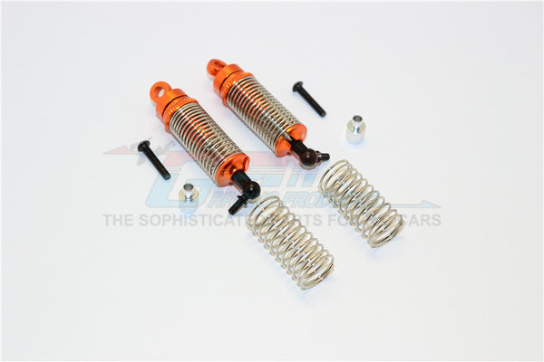 Team Associated RC18T Aluminum Front Adjustable Spring Dampers (47mm) With 1.0mm Springs & 0.9mm Spare Springs - 1Pr Set Orange