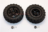 Plastic 6 Poles Simulation Wheels In Black Screws With 1.9" Crawler Tire & 12mm Hex Tool - 1Pr Black